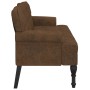 Banco con respaldo ante sintético marrón 119,5x64,5x75 cm de , Bancos - Ref: Foro24-372165, Precio: 233,93 €, Descuento: %