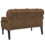 Banco con respaldo ante sintético marrón 119,5x64,5x75 cm de , Bancos - Ref: Foro24-372165, Precio: 233,93 €, Descuento: %