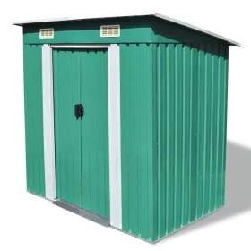 Caseta de jardín verde metal de vidaXL, Cobertizos - Ref: Foro24-42908, Precio: 195,34 €, Descuento: %