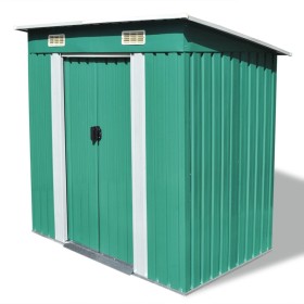 Caseta de jardín verde metal de vidaXL, Cobertizos - Ref: Foro24-42908, Precio: 201,96 €, Descuento: %
