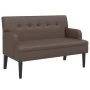 Banco con respaldo cuero sintético marrón 112x65,5x75 cm de , Bancos - Ref: Foro24-372150, Precio: 148,71 €, Descuento: %