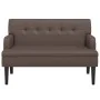 Banco con respaldo cuero sintético marrón 112x65,5x75 cm de , Bancos - Ref: Foro24-372150, Precio: 148,71 €, Descuento: %