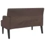 Banco con respaldo cuero sintético marrón 112x65,5x75 cm de , Bancos - Ref: Foro24-372150, Precio: 148,71 €, Descuento: %