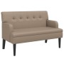 Banco con respaldo cuero sintético capuchino 112x65,5x75 cm de , Bancos - Ref: Foro24-372152, Precio: 178,26 €, Descuento: %