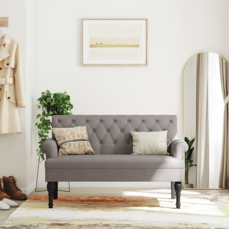 Banco con respaldo tela gris taupe 120x62x75,5 cm de , Bancos - Ref: Foro24-372125, Precio: 190,47 €, Descuento: %
