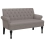 Banco con respaldo tela gris taupe 120x62x75,5 cm de , Bancos - Ref: Foro24-372125, Precio: 190,47 €, Descuento: %