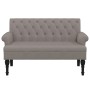 Banco con respaldo tela gris taupe 120x62x75,5 cm de , Bancos - Ref: Foro24-372125, Precio: 190,47 €, Descuento: %