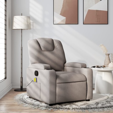 Sillón de masaje reclinable de tela gris taupé de , Sillones - Ref: Foro24-372385, Precio: 270,48 €, Descuento: %