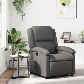 Sillón reclinable de cuero sintético gris de , Sillones - Ref: Foro24-371778, Precio: 211,41 €, Descuento: %