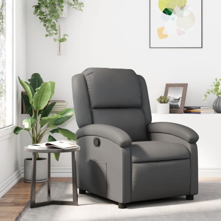 Sillón reclinable de cuero sintético gris de , Sillones - Ref: Foro24-371778, Precio: 214,29 €, Descuento: %