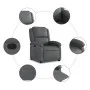 Sillón reclinable de cuero sintético gris de , Sillones - Ref: Foro24-371778, Precio: 211,41 €, Descuento: %