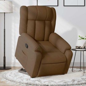 Sillón reclinable elevable de tela marrón en Sillones | Comprar online en Foru.es