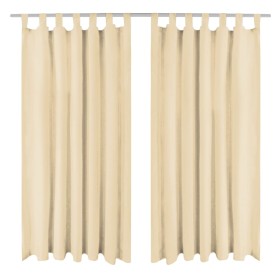 Cortinas de micro-raso con bucles 2 unidades 140x245 cm beis de vidaXL, Cortinas y visillos - Ref: Foro24-132218, Precio: 23,...