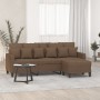 Sofá de 3 plazas con taburete de tela marrón 180 cm de , Sofás - Ref: Foro24-3201092, Precio: 311,24 €, Descuento: %