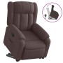 Sillón reclinable elevable tela marrón oscuro en Sillones | Comprar online en Foru.es