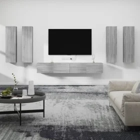 Set de muebles para TV 6 pzas madera contrachapada gris Sonoma de , Muebles TV - Ref: Foro24-3114356, Precio: 251,69 €, Descu...