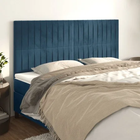 Headboards 4 units of dark blue velvet 80x5x78/88 cm by , Headboards and footboards - Ref: Foro24-3116628, Price: 129,06 €, D...