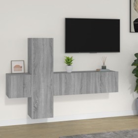 Set de muebles para TV 3 pzas madera contrachapada gris Sonoma de , Muebles TV - Ref: Foro24-3120228, Precio: 105,49 €, Descu...