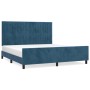 Estructura cama con cabecero terciopelo azul oscuro 160x200 cm de , Camas y somieres - Ref: Foro24-3125889, Precio: 255,26 €,...
