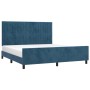 Estructura cama con cabecero terciopelo azul oscuro 160x200 cm de , Camas y somieres - Ref: Foro24-3125889, Precio: 255,26 €,...