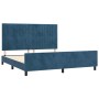 Estructura cama con cabecero terciopelo azul oscuro 160x200 cm de , Camas y somieres - Ref: Foro24-3125889, Precio: 255,26 €,...