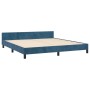 Estructura cama con cabecero terciopelo azul oscuro 160x200 cm de , Camas y somieres - Ref: Foro24-3125889, Precio: 255,26 €,...
