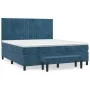 Box spring bed with dark blue velvet mattress 160x200 cm by , Beds and slatted bases - Ref: Foro24-3137975, Price: 587,95 €, ...