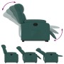 Sillón reclinable elevable tela verde oscuro en Sillones | Comprar online en Foru.es