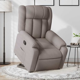 Sillón reclinable elevable tela gris taupe en Sillones | Comprar online en Foru.es
