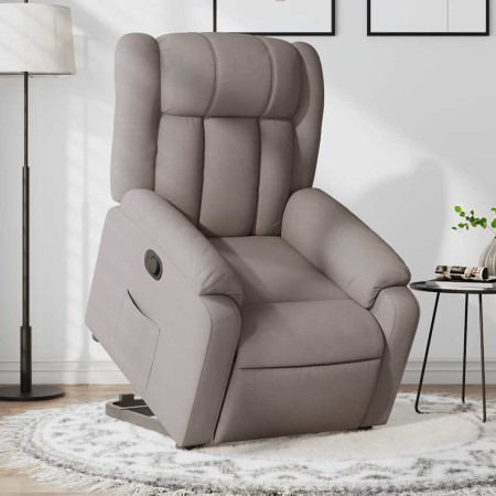Sillón reclinable elevable tela gris taupe en Sillones | Comprar online en Foru.es