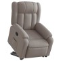Sillón reclinable elevable tela gris taupe en Sillones | Comprar online en Foru.es