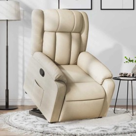 Sillón reclinable elevable de tela color crema en Sillones | Comprar online en Foru.es