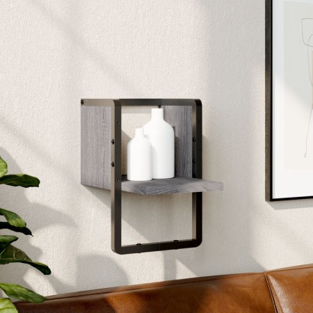 Estante de pared con barra gris Sonoma 20x25x30 cm de , Estantes y estanterías - Ref: Foro24-836276, Precio: 13,00 €, Descuen...