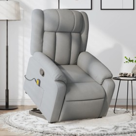 Sillón de masaje reclinable de pie de tela gris claro en Sillones | Comprar online en Foru.es
