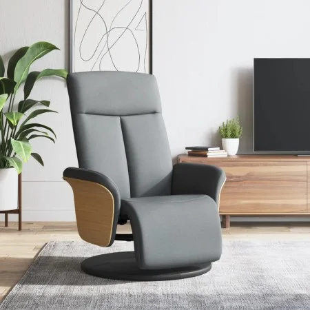 Sillón reclinable con reposapiés tela gris claro de , Sillones - Ref: Foro24-356521, Precio: 240,44 €, Descuento: %