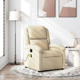 Cream Fabric Reclining Massage Chair by , Armchairs - Ref: Foro24-371772, Price: 206,75 €, Discount: %