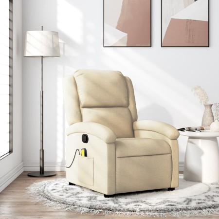 Sillón de masaje reclinable de tela crema de , Sillones - Ref: Foro24-371772, Precio: 224,93 €, Descuento: %