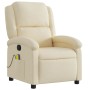 Sillón de masaje reclinable de tela crema de , Sillones - Ref: Foro24-371772, Precio: 224,93 €, Descuento: %
