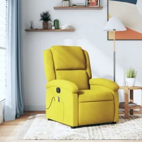 Sillón de masaje reclinable de terciopelo amarillo de , Sillones - Ref: Foro24-371815, Precio: 224,15 €, Descuento: %