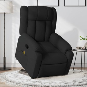 Sillón reclinable de masaje elevable tela negro en Sillones | Comprar online en Foru.es
