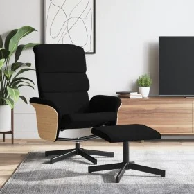 Sillón reclinable con reposapiés tela negro de , Sillones - Ref: Foro24-356612, Precio: 172,61 €, Descuento: %