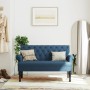 Banco con respaldo tela azul 120x62x75,5 cm de , Bancos - Ref: Foro24-372126, Precio: 179,09 €, Descuento: %