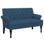 Banco con respaldo tela azul 120x62x75,5 cm de , Bancos - Ref: Foro24-372126, Precio: 188,20 €, Descuento: %