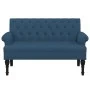 Banco con respaldo tela azul 120x62x75,5 cm de , Bancos - Ref: Foro24-372126, Precio: 188,20 €, Descuento: %