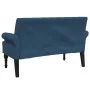 Banco con respaldo tela azul 120x62x75,5 cm de , Bancos - Ref: Foro24-372126, Precio: 188,20 €, Descuento: %