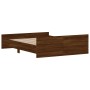 Estructura de cama con cabecero piecero roble marrón 140x200 cm de , Camas y somieres - Ref: Foro24-3203753, Precio: 122,75 €...