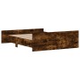 Estructura de cama con cabecero piecero roble ahumado 140x200cm de , Camas y somieres - Ref: Foro24-3203751, Precio: 126,90 €...