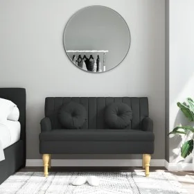 Banco con cojines tela negro 113x64,5x75,5 cm de , Bancos - Ref: Foro24-372132, Precio: 167,27 €, Descuento: %