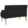 Banco con cojines tela negro 113x64,5x75,5 cm de , Bancos - Ref: Foro24-372132, Precio: 167,27 €, Descuento: %