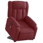Sillón reclinable de masaje elevable tela rojo tinto en Sillones | Comprar online en Foru.es